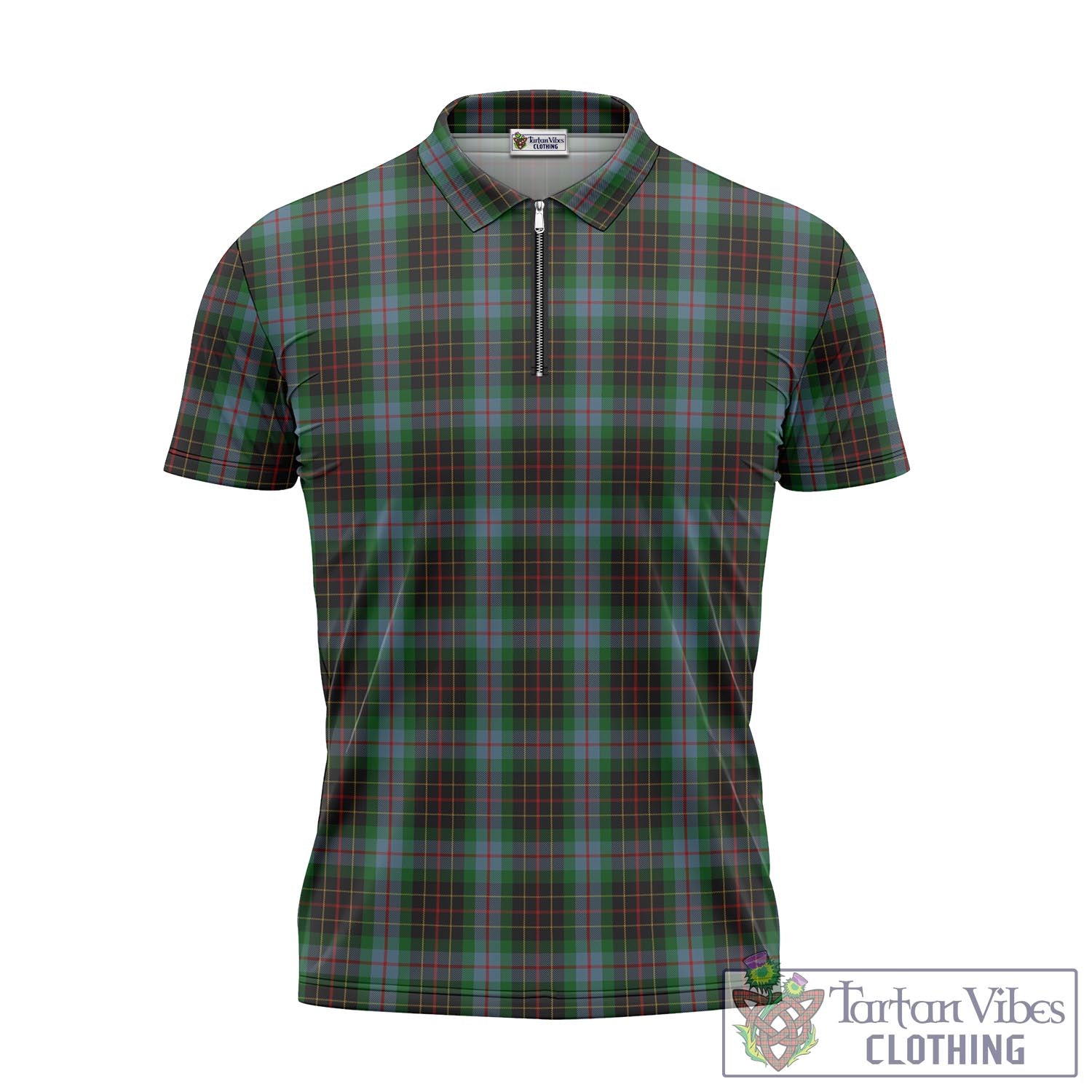 Tartan Vibes Clothing Brodie Hunting Tartan Zipper Polo Shirt