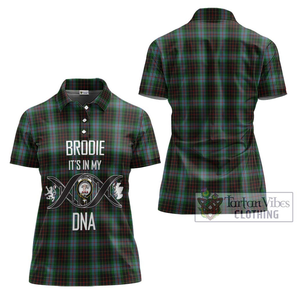 Brodie Hunting Tartan Women's Polo Shirt with Family Crest DNA In Me Style - Tartanvibesclothing Shop