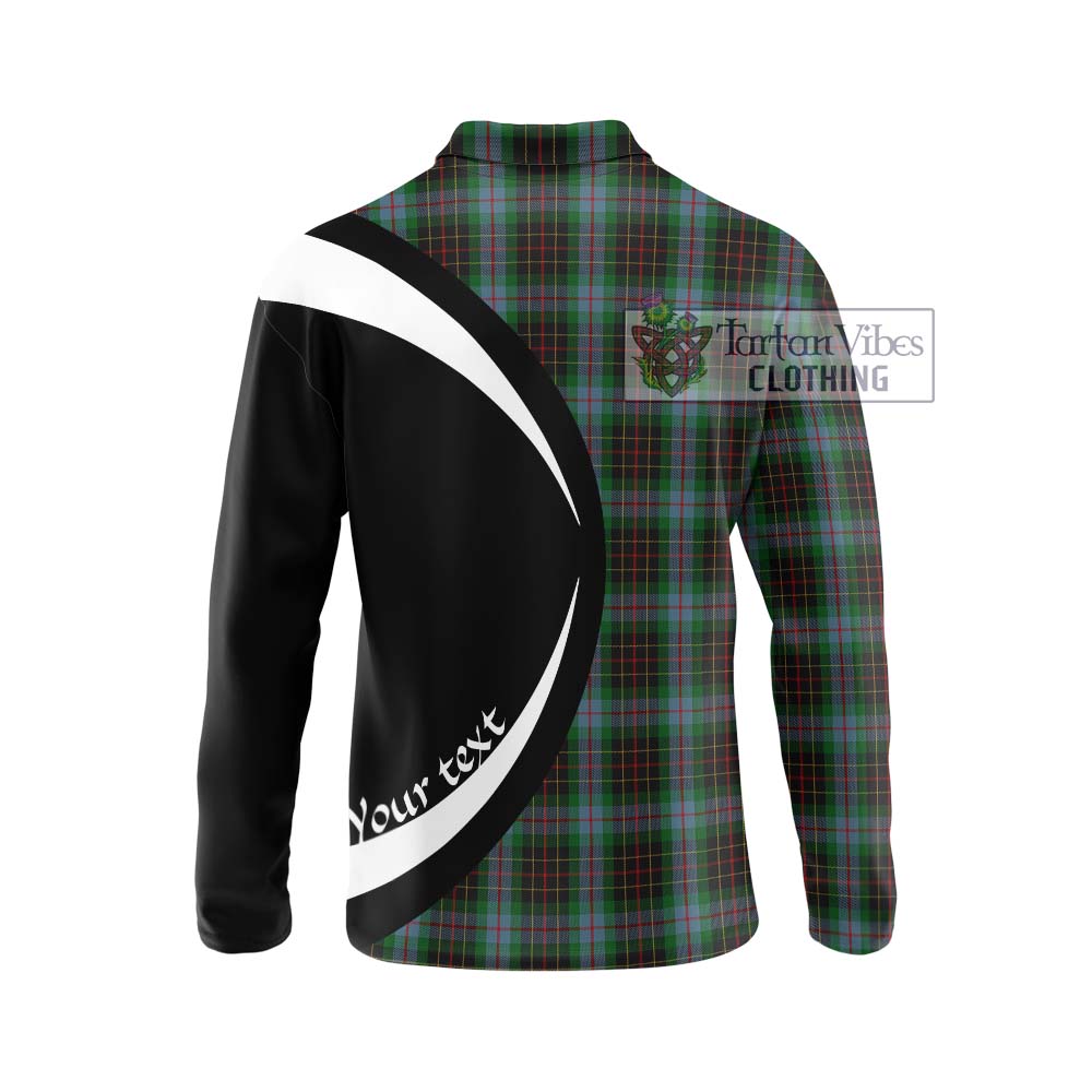 Brodie Hunting Tartan Long Sleeve Polo Shirt with Family Crest Circle Style - Tartan Vibes Clothing