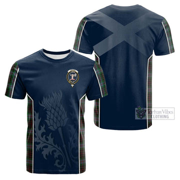 Brodie Hunting Tartan Cotton T-shirt with Family Crest and Scottish Thistle Vibes Sport Style