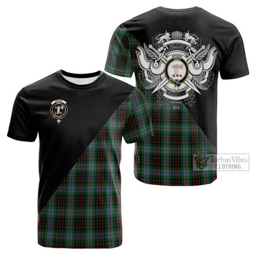 Brodie Hunting Tartan Cotton T-shirt with Family Crest and Military Logo Style