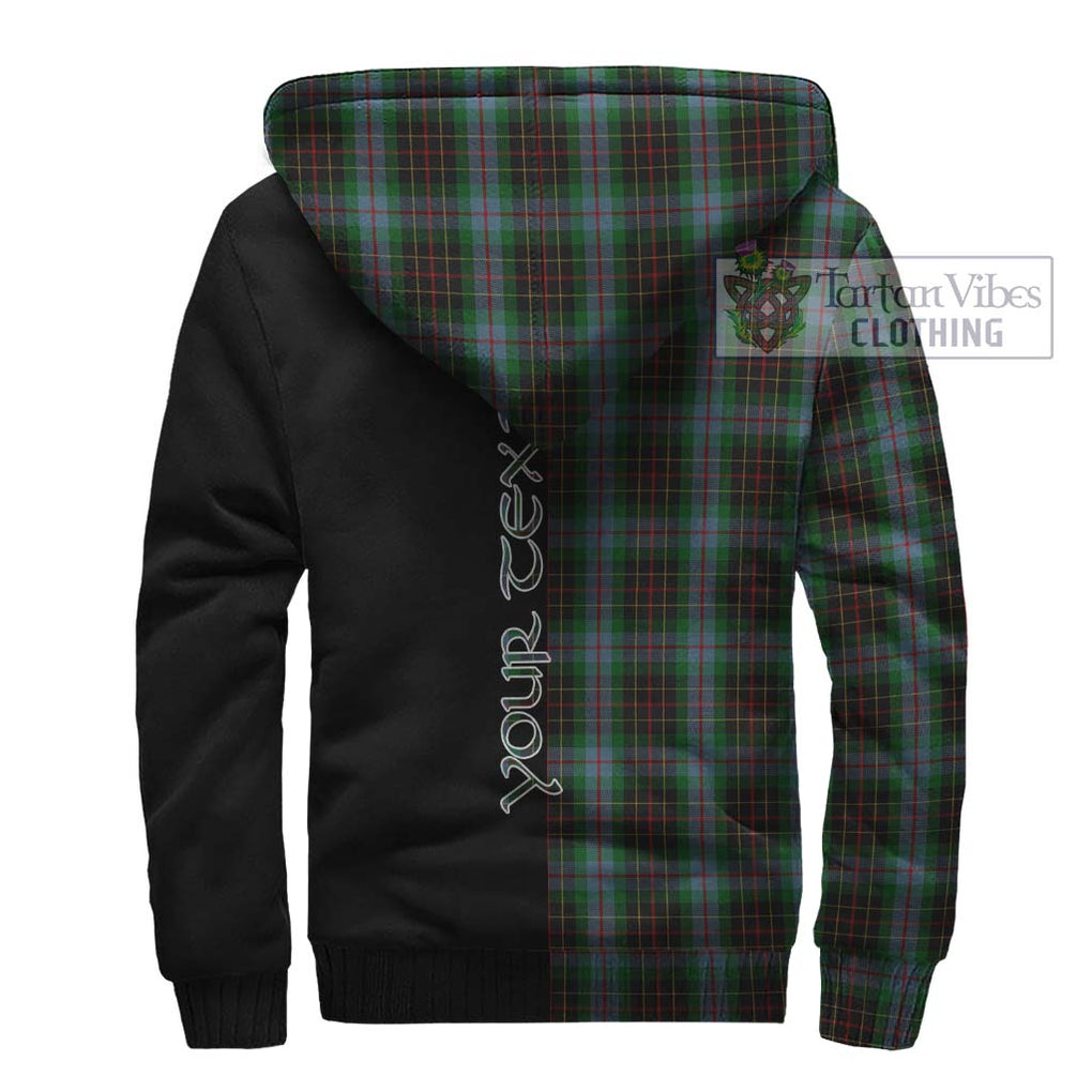 Brodie Hunting Tartan Sherpa Hoodie with Family Crest and Half Of Me Style - Tartanvibesclothing Shop