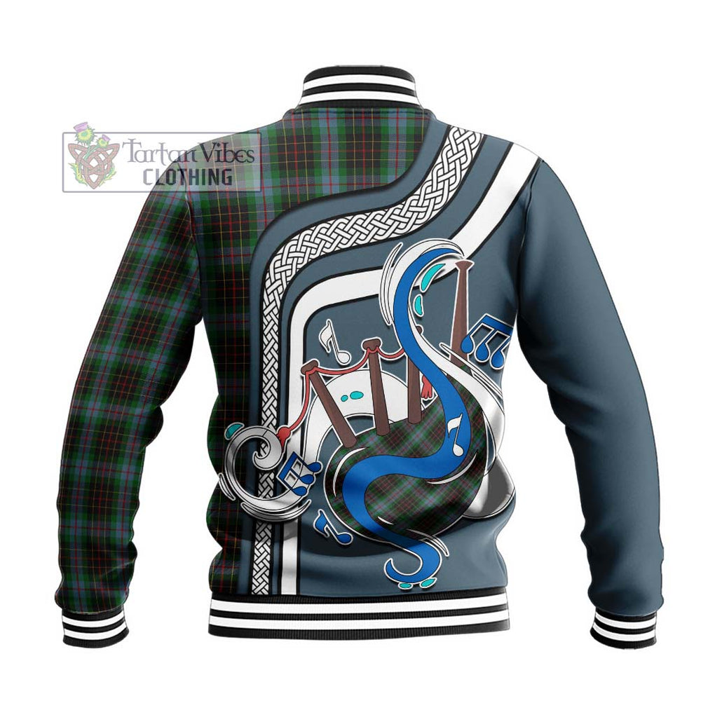 Tartan Vibes Clothing Brodie Hunting Tartan Baseball Jacket with Epic Bagpipe Style