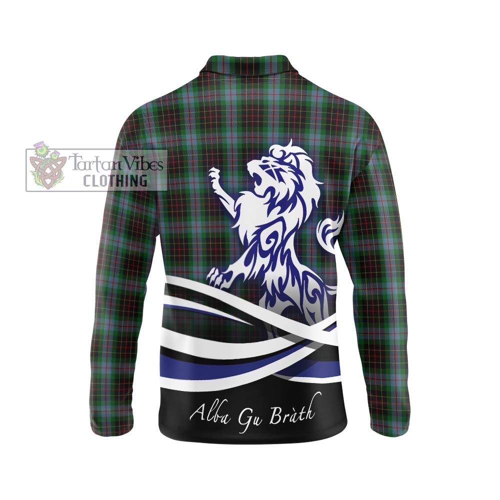 Brodie Hunting Tartan Long Sleeve Polo Shirt with Alba Gu Brath Regal Lion Emblem - Tartanvibesclothing Shop