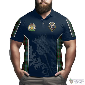 Brodie Hunting Tartan Men's Polo Shirt with Family Crest and Scottish Thistle Vibes Sport Style