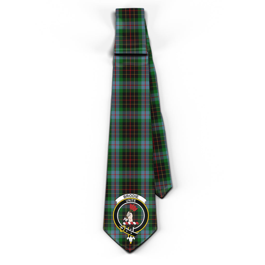 Brodie Hunting Tartan Classic Necktie with Family Crest - Tartan Vibes Clothing