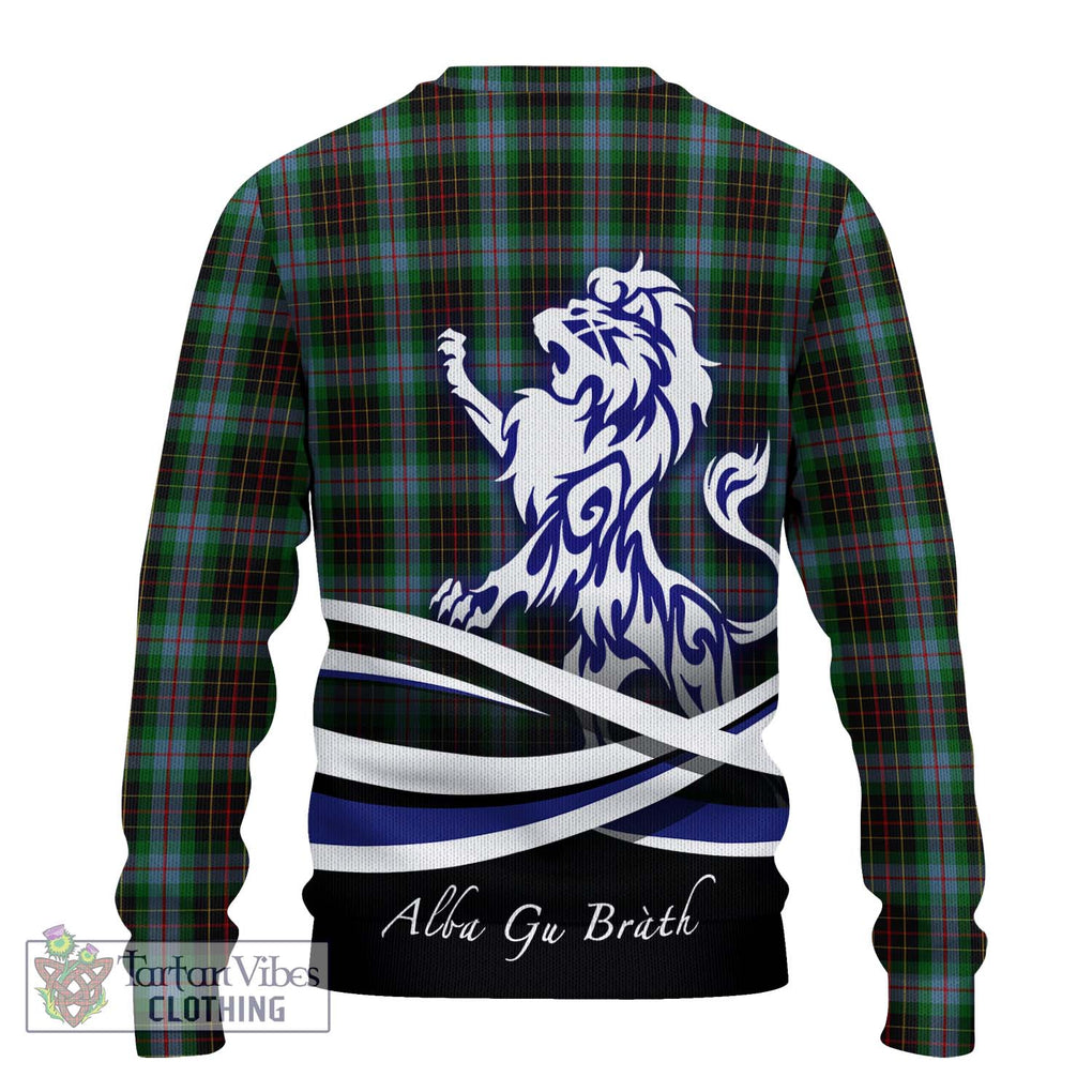 Brodie Hunting Tartan Knitted Sweater with Alba Gu Brath Regal Lion Emblem - Tartanvibesclothing Shop