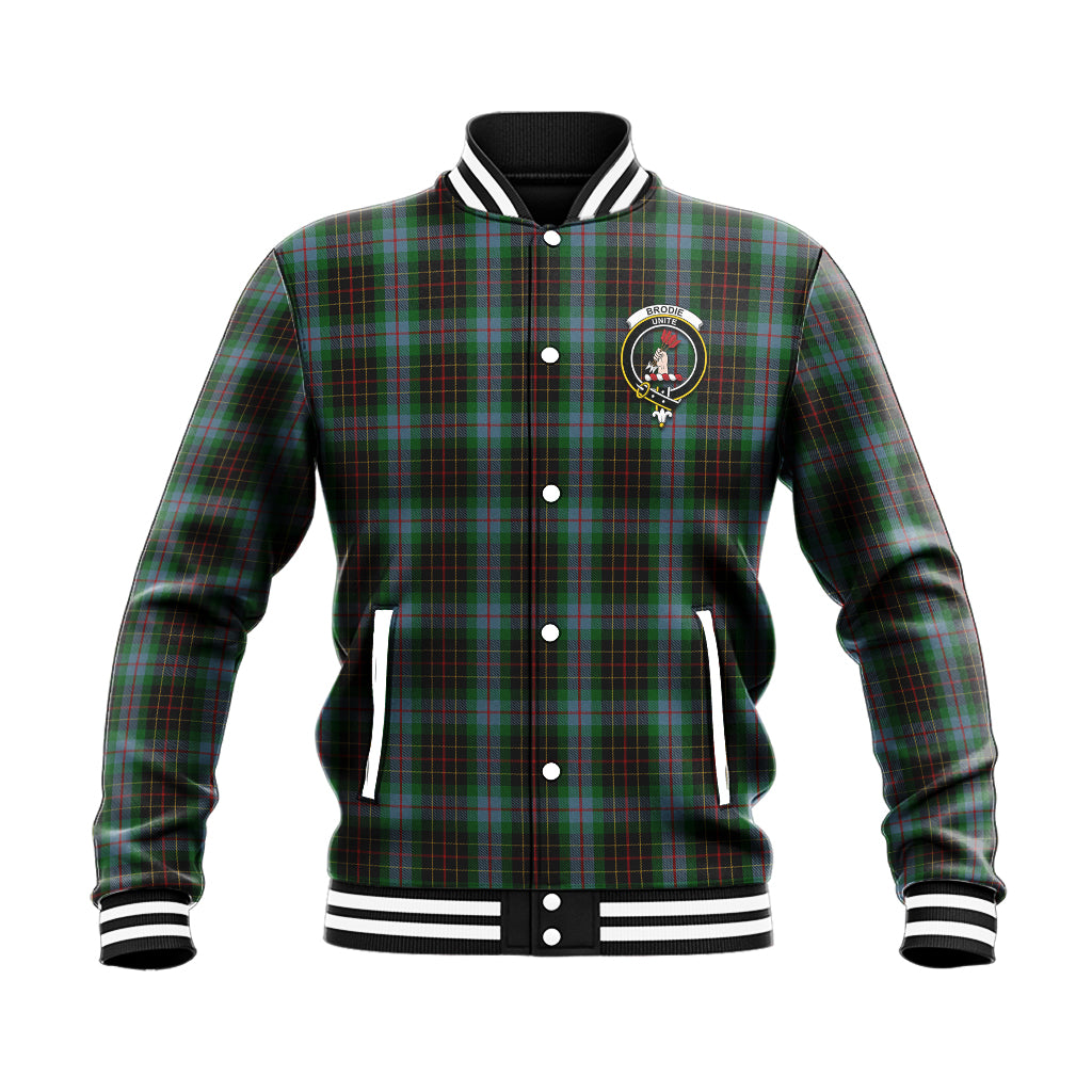 Brodie Hunting Tartan Baseball Jacket with Family Crest - Tartan Vibes Clothing