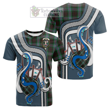 Brodie Hunting Tartan Cotton T-shirt with Epic Bagpipe Style