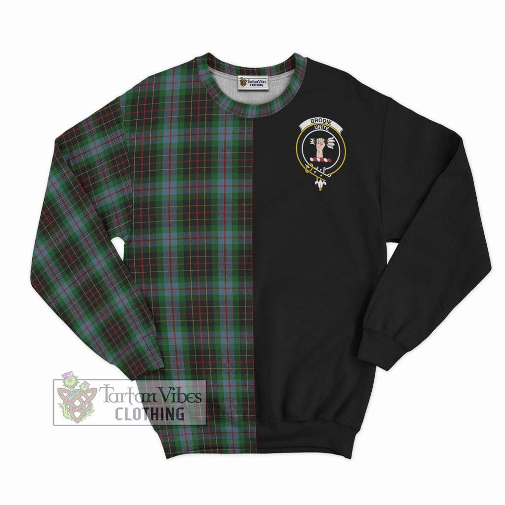 Brodie Hunting Tartan Sweatshirt with Family Crest and Half Of Me Style - Tartanvibesclothing Shop