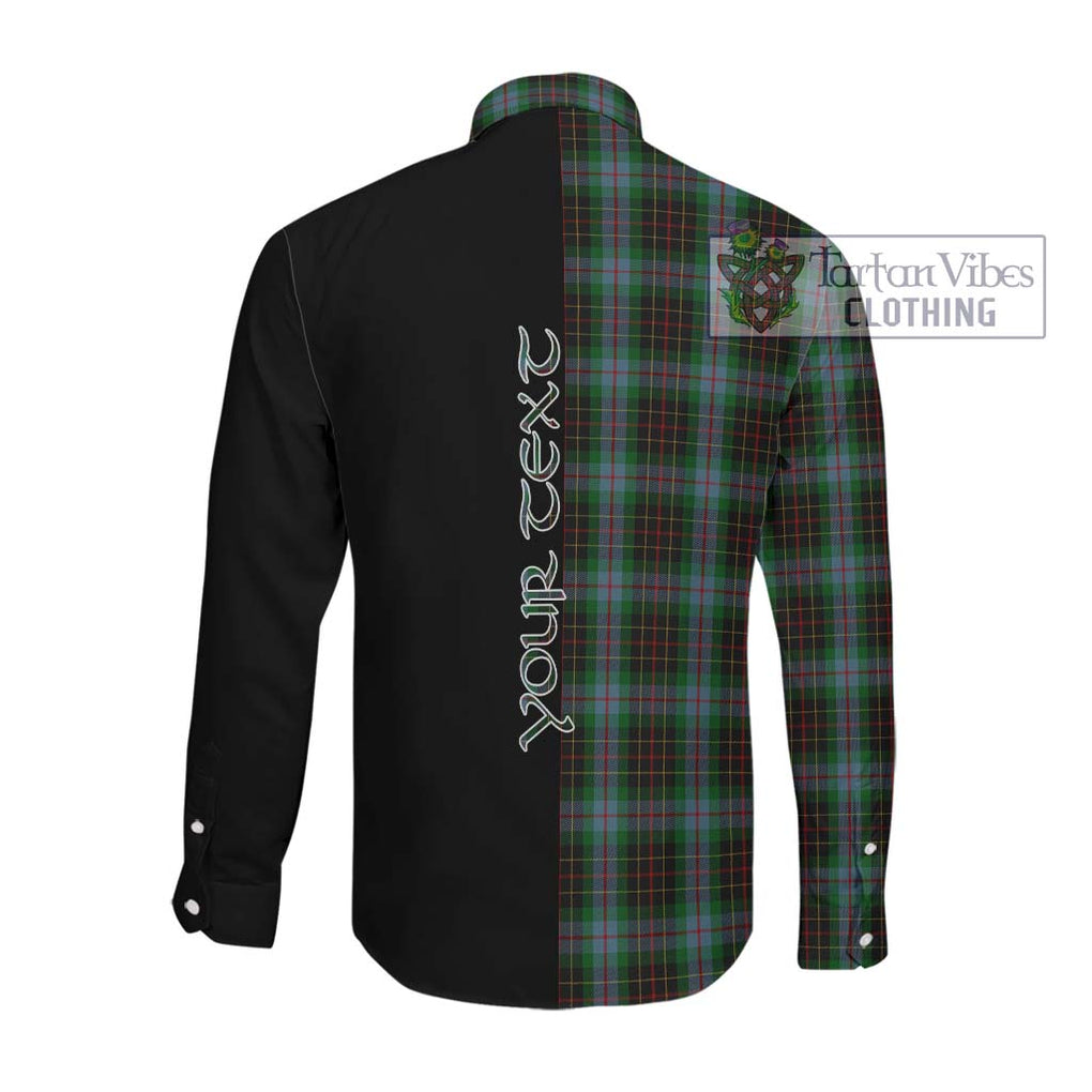 Brodie Hunting Tartan Long Sleeve Button Shirt with Family Crest and Half Of Me Style Men's Shirt - Tartanvibesclothing Shop