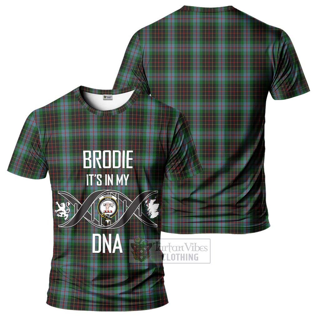 Brodie Hunting Tartan T-Shirt with Family Crest DNA In Me Style - Tartan Vibes Clothing