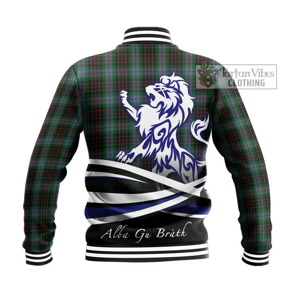 Brodie Hunting Tartan Baseball Jacket with Alba Gu Brath Regal Lion Emblem - Tartanvibesclothing Shop