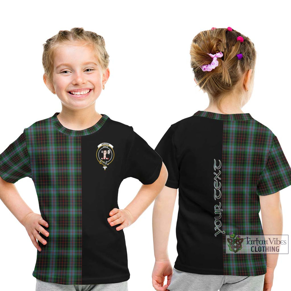 Brodie Hunting Tartan Kid T-Shirt with Family Crest and Half Of Me Style - Tartanvibesclothing Shop