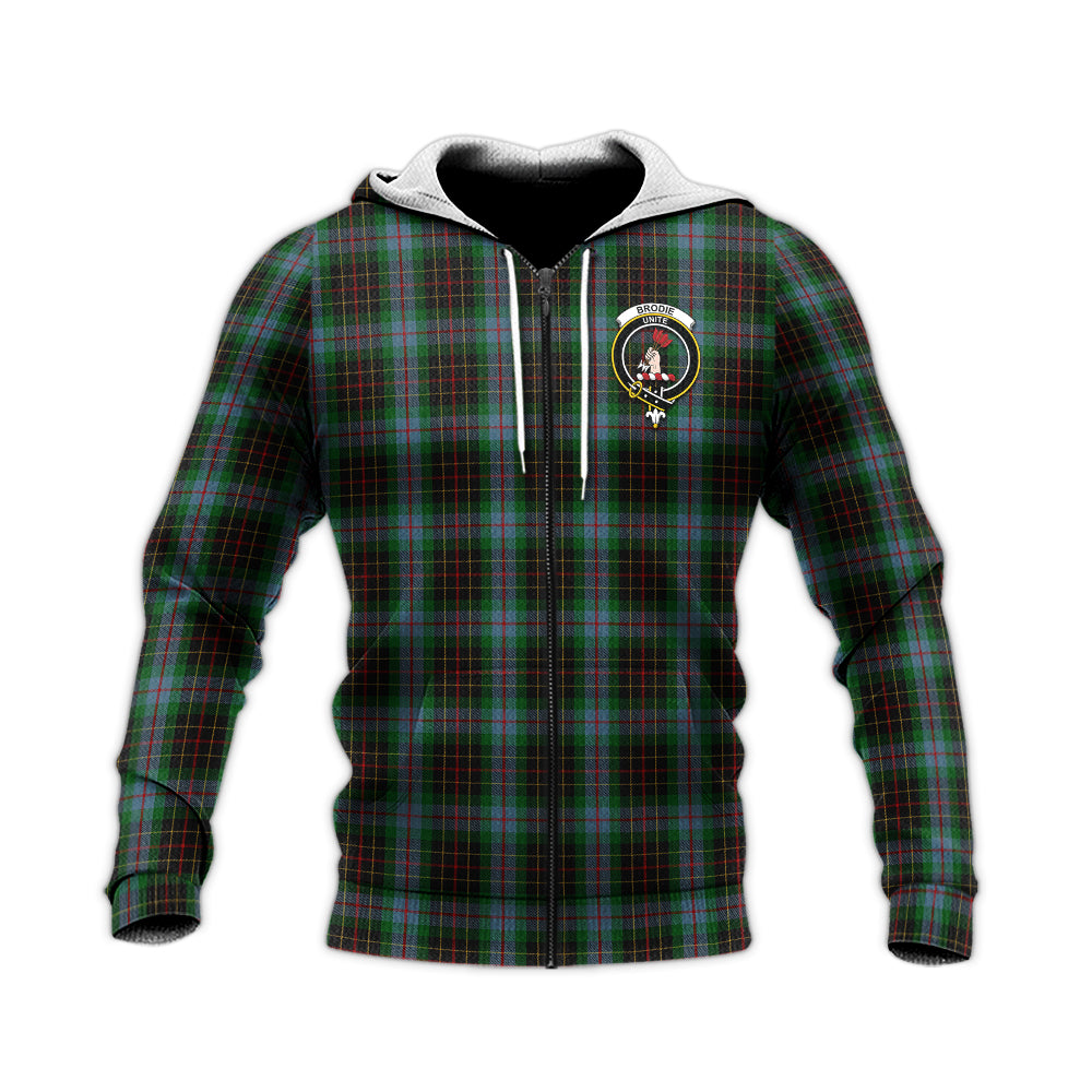 Brodie Hunting Tartan Knitted Hoodie with Family Crest Unisex Knitted Zip Hoodie - Tartanvibesclothing