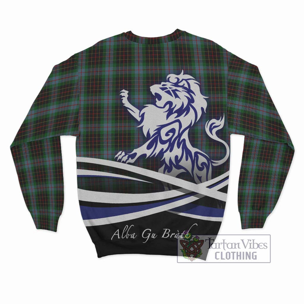 Brodie Hunting Tartan Sweatshirt with Alba Gu Brath Regal Lion Emblem - Tartanvibesclothing Shop