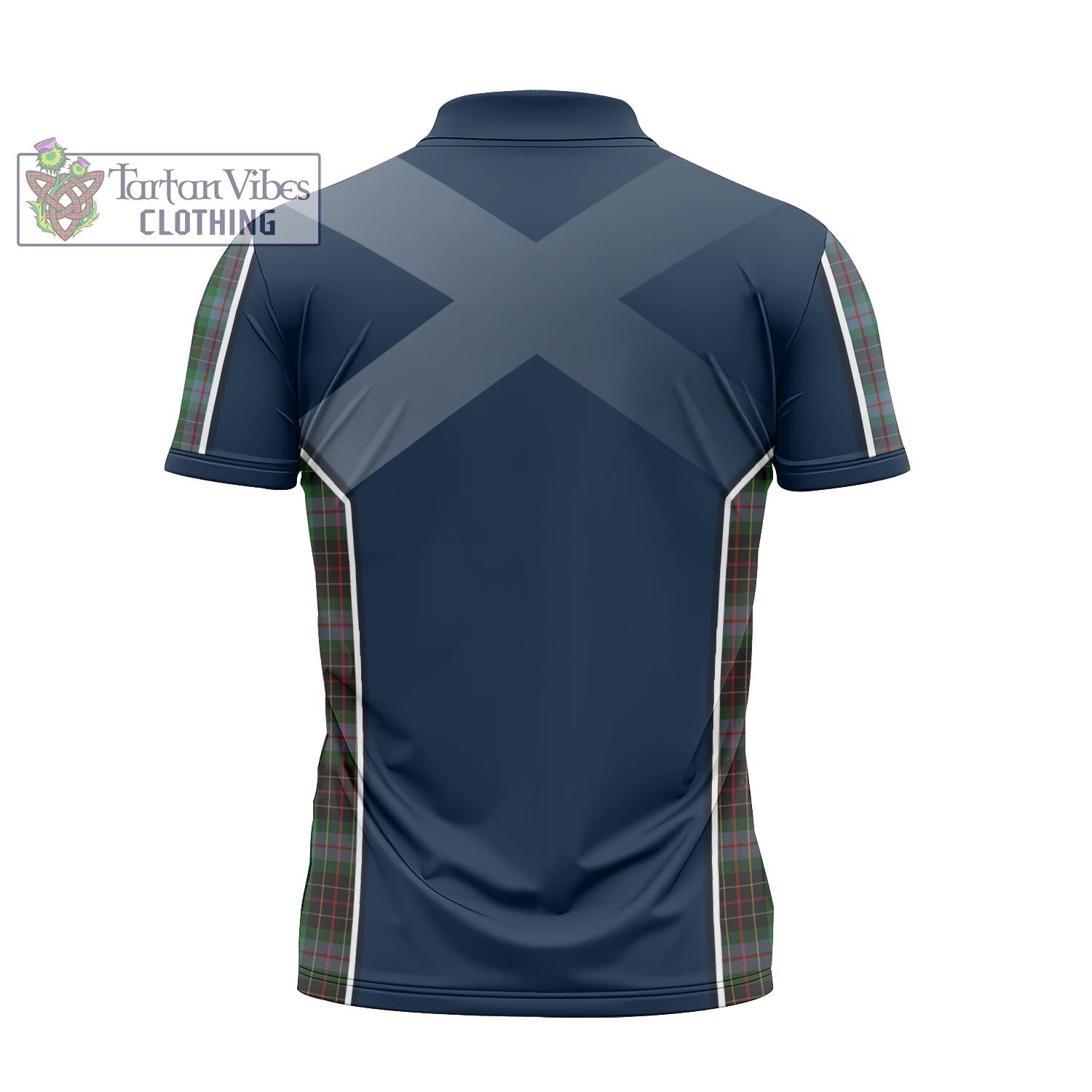 Tartan Vibes Clothing Brodie Hunting Tartan Zipper Polo Shirt with Family Crest and Scottish Thistle Vibes Sport Style