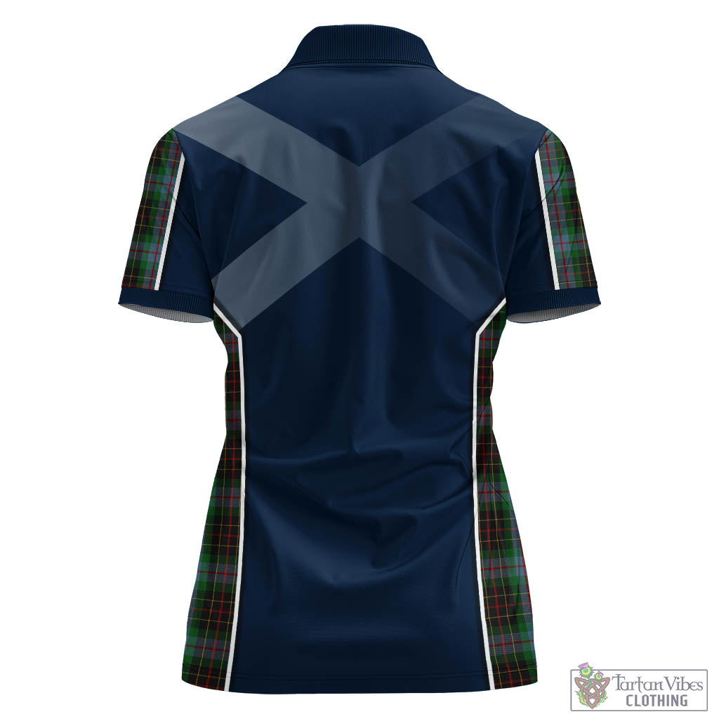 Tartan Vibes Clothing Brodie Hunting Tartan Women's Polo Shirt with Family Crest and Scottish Thistle Vibes Sport Style