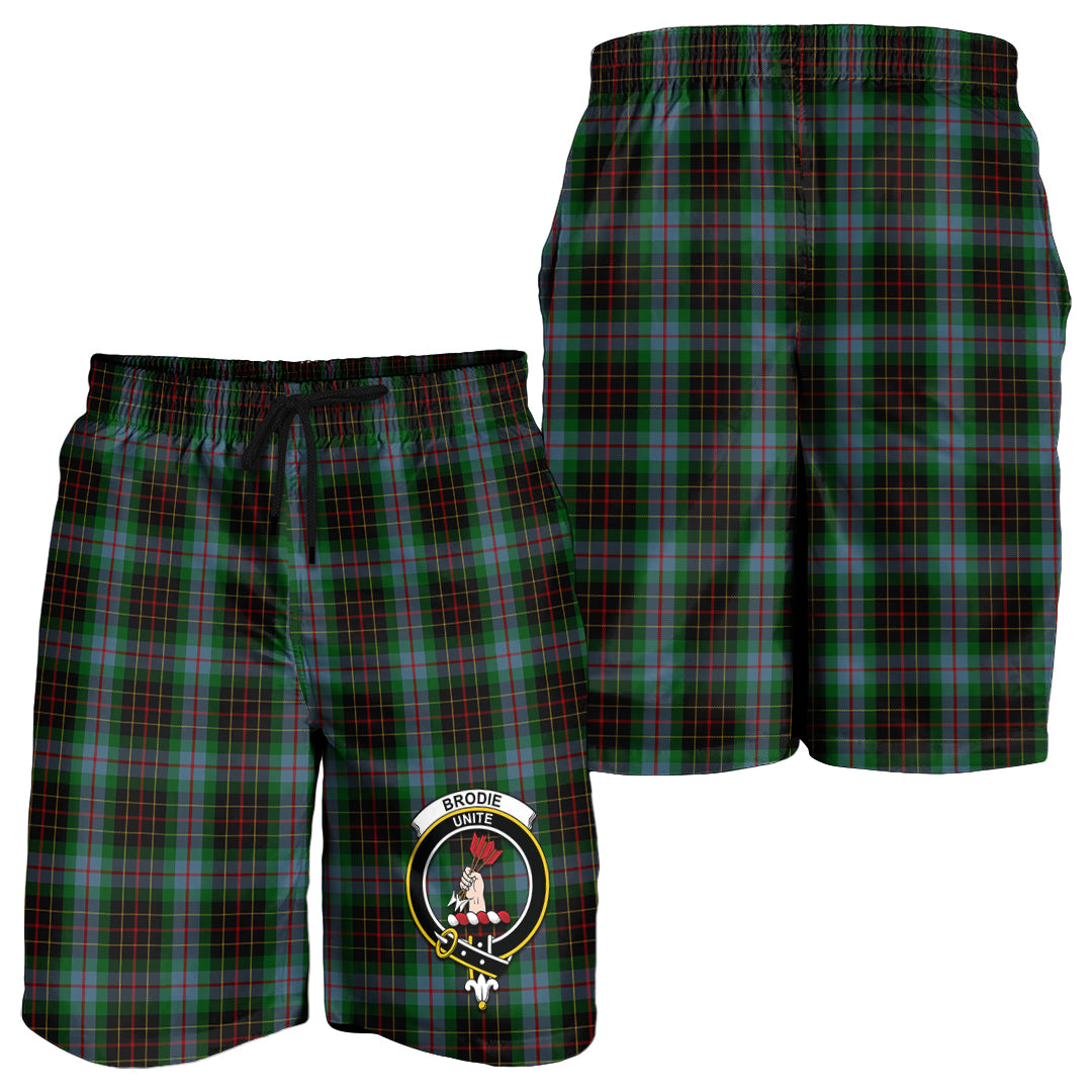 Brodie Hunting Tartan Mens Shorts with Family Crest - Tartanvibesclothing