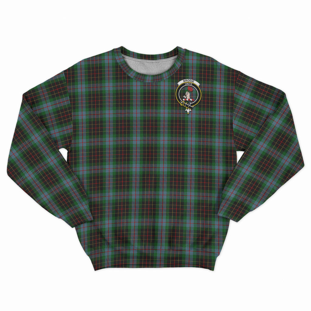 Brodie Hunting Tartan Sweatshirt with Family Crest - Tartan Vibes Clothing