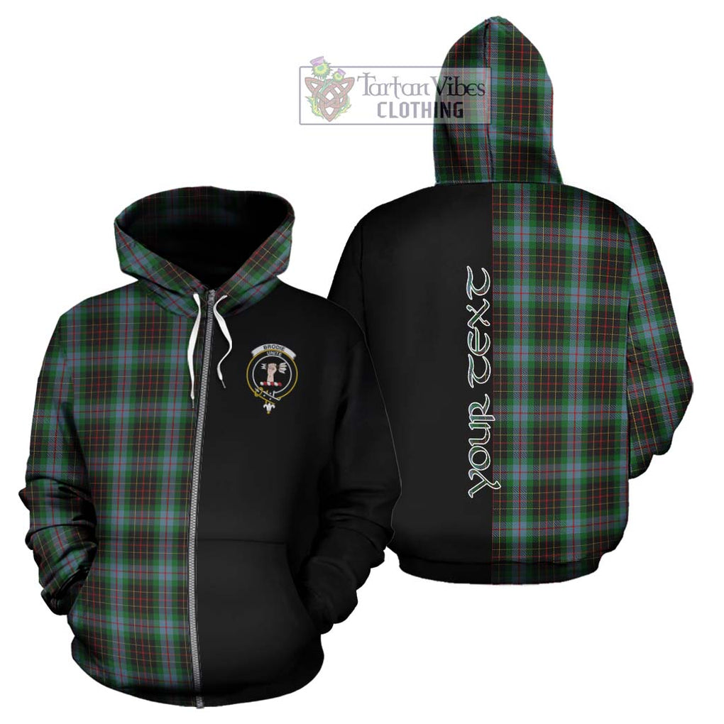 Brodie Hunting Tartan Hoodie with Family Crest and Half Of Me Style - Tartanvibesclothing Shop