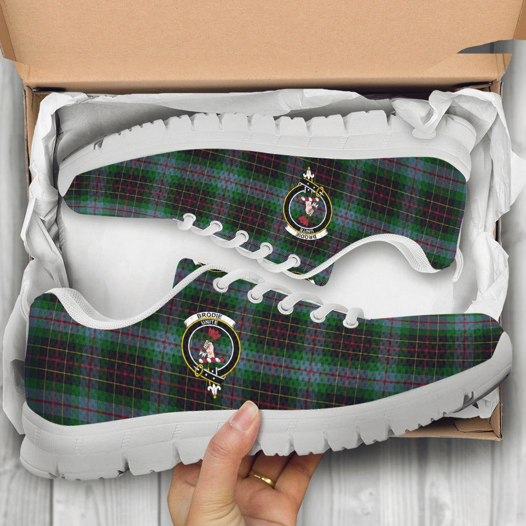 Brodie Hunting Tartan Sneakers with Family Crest - Tartan Vibes Clothing