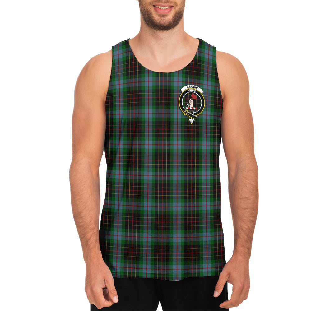 Brodie Hunting Tartan Mens Tank Top with Family Crest - Tartanvibesclothing