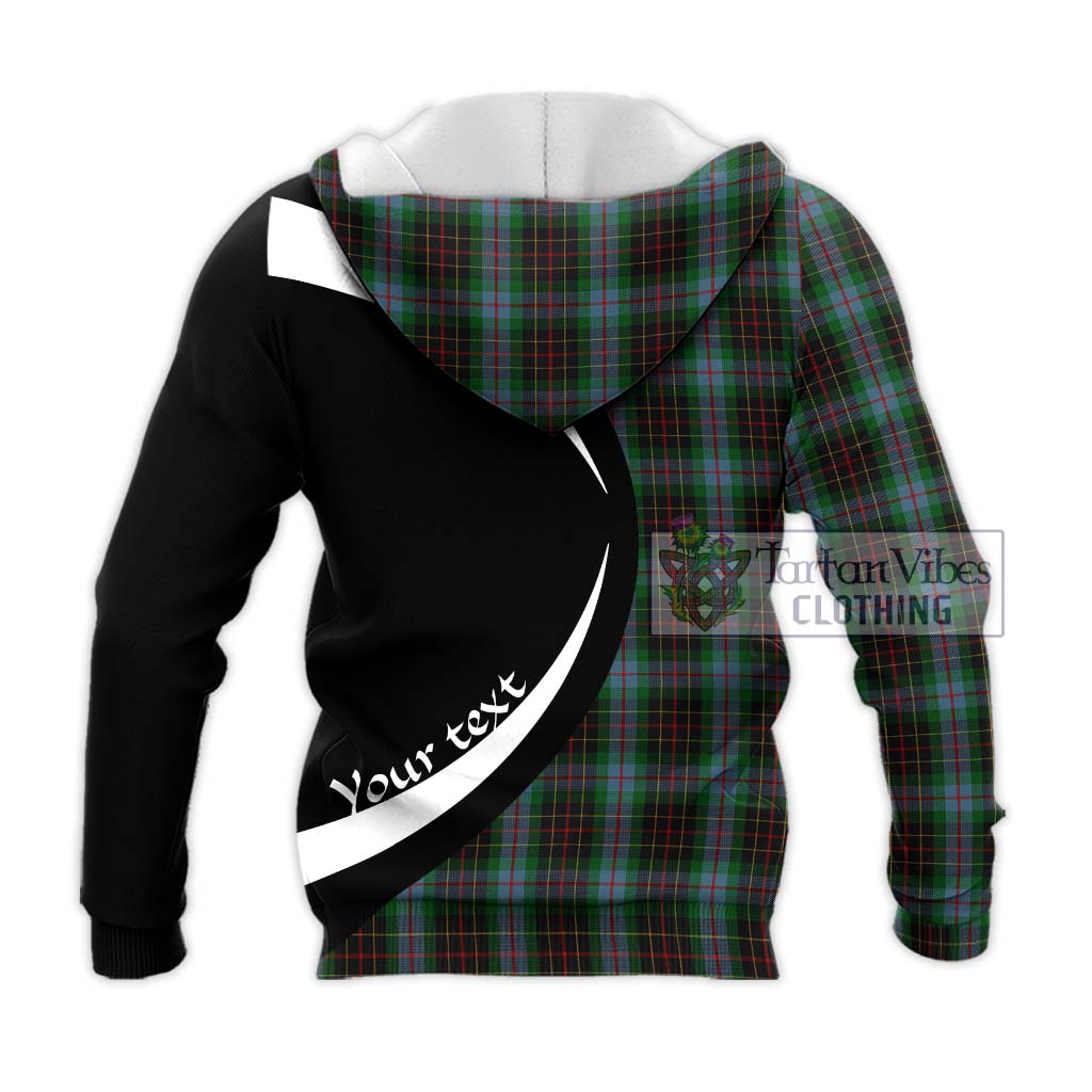 Brodie Hunting Tartan Knitted Hoodie with Family Crest Circle Style - Tartan Vibes Clothing