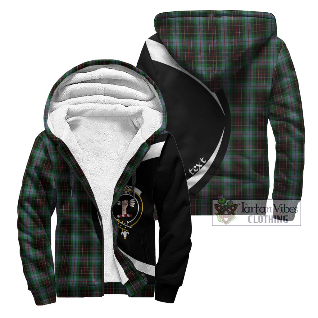 Tartan Vibes Clothing Brodie Hunting Tartan Sherpa Hoodie with Family Crest Circle Style