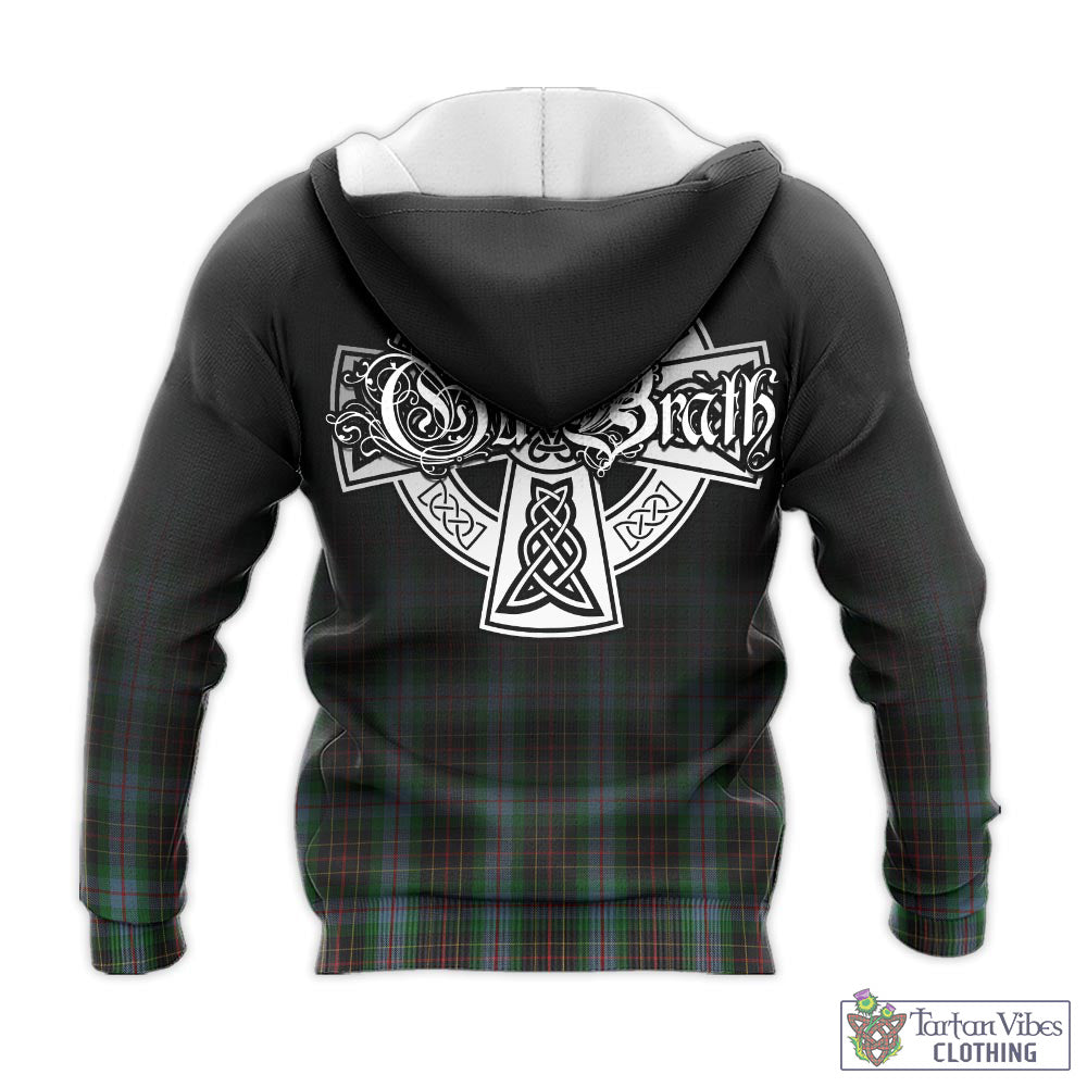 Tartan Vibes Clothing Brodie Hunting Tartan Knitted Hoodie Featuring Alba Gu Brath Family Crest Celtic Inspired