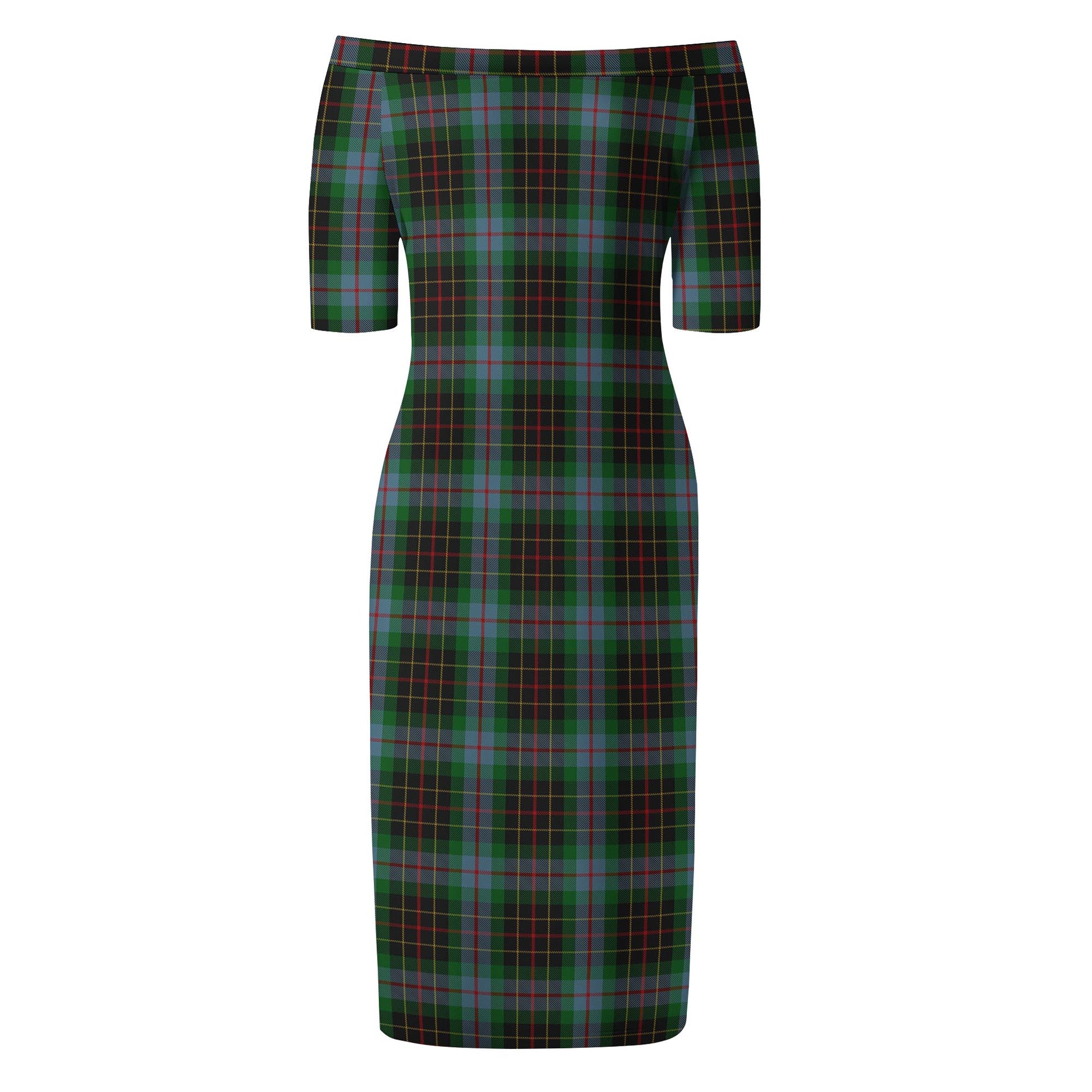 Brodie Hunting Tartan Off Shoulder Lady Dress - Tartanvibesclothing