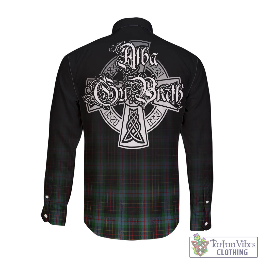 Tartan Vibes Clothing Brodie Hunting Tartan Long Sleeve Button Up Featuring Alba Gu Brath Family Crest Celtic Inspired