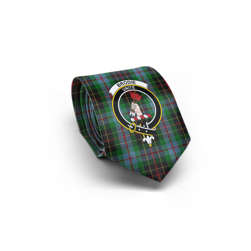 Brodie Hunting Tartan Classic Necktie with Family Crest - Tartan Vibes Clothing