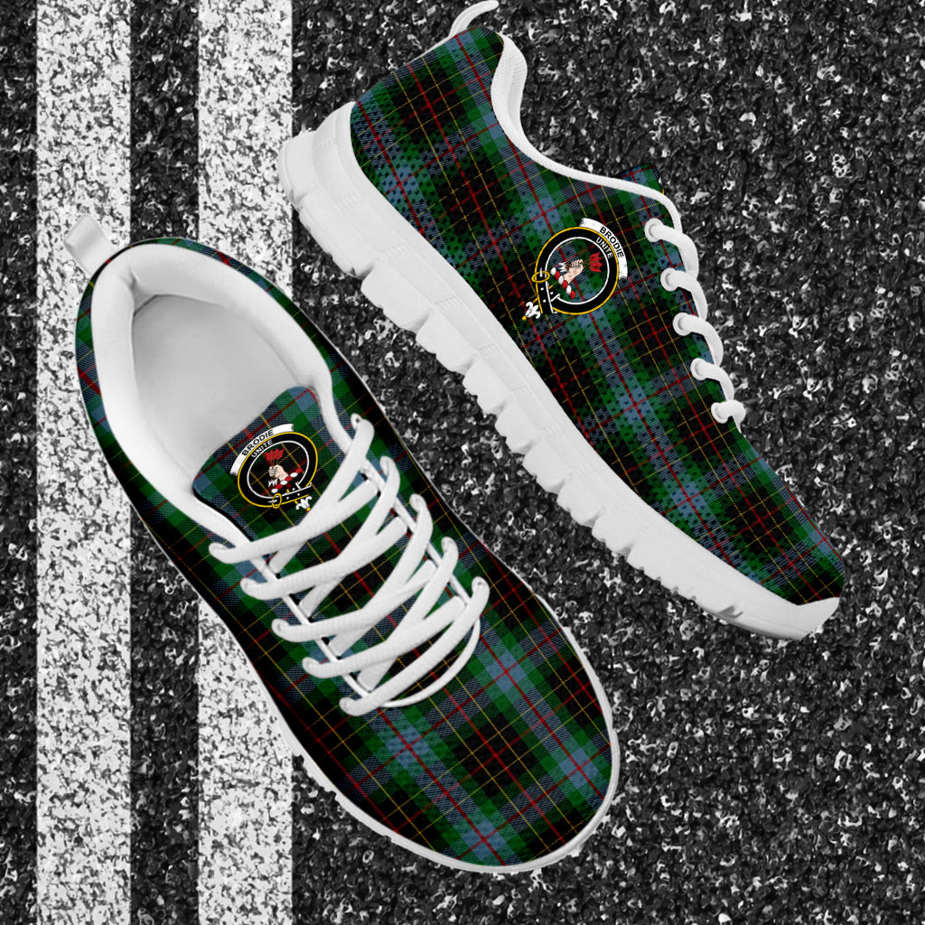 Brodie Hunting Tartan Sneakers with Family Crest - Tartan Vibes Clothing