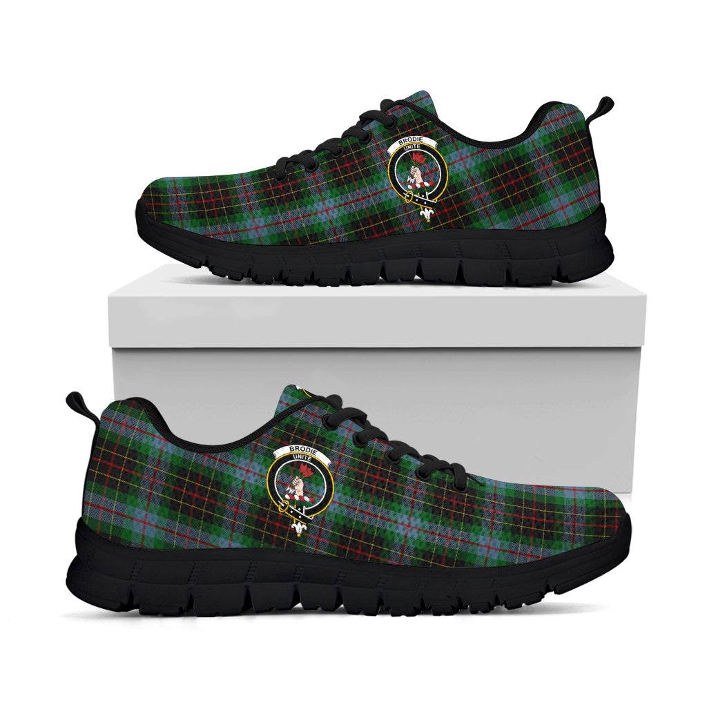 Brodie Hunting Tartan Sneakers with Family Crest - Tartan Vibes Clothing