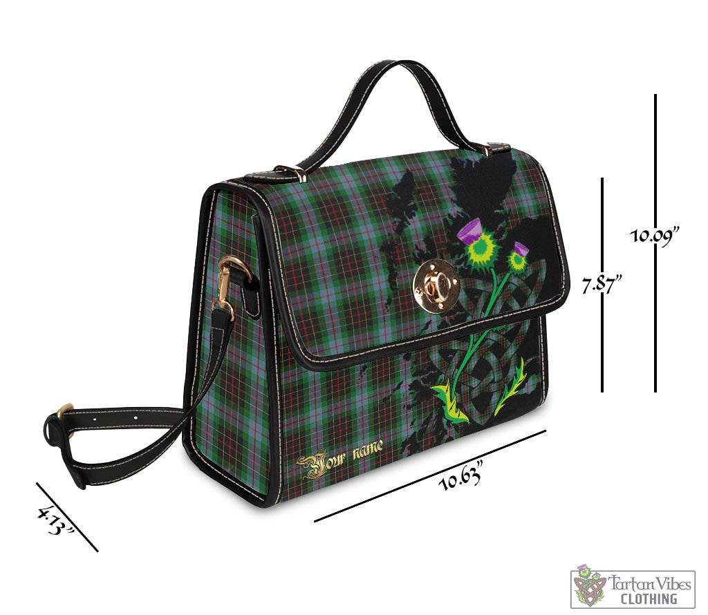 Tartan Vibes Clothing Brodie Hunting Tartan Waterproof Canvas Bag with Scotland Map and Thistle Celtic Accents