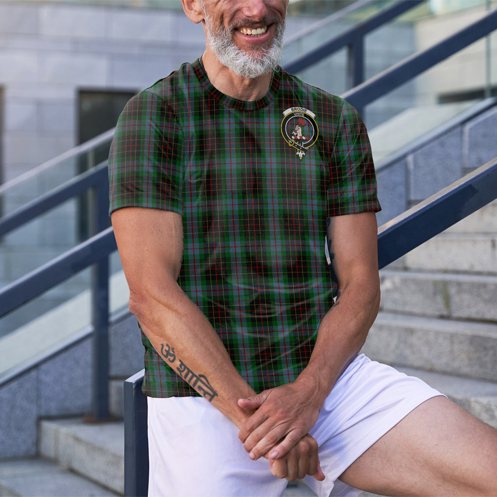 Brodie Hunting Tartan T-Shirt with Family Crest - Tartan Vibes Clothing