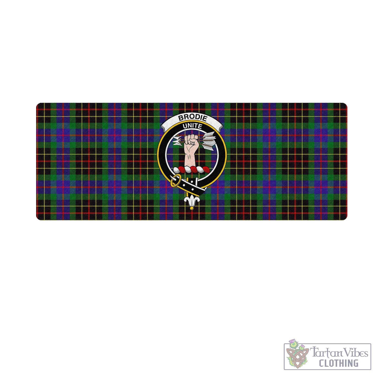 Tartan Vibes Clothing Brodie Hunting Modern Tartan Mouse Pad with Family Crest