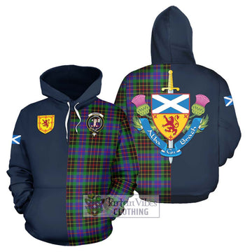 Brodie Hunting Modern Tartan Hoodie Alba with Scottish Lion Royal Arm Half Style