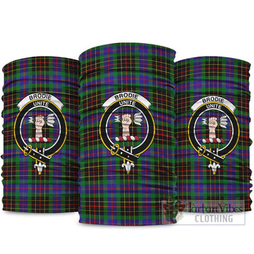 Brodie Hunting Modern Tartan Neck Gaiters, Tartan Bandanas, Tartan Head Band with Family Crest