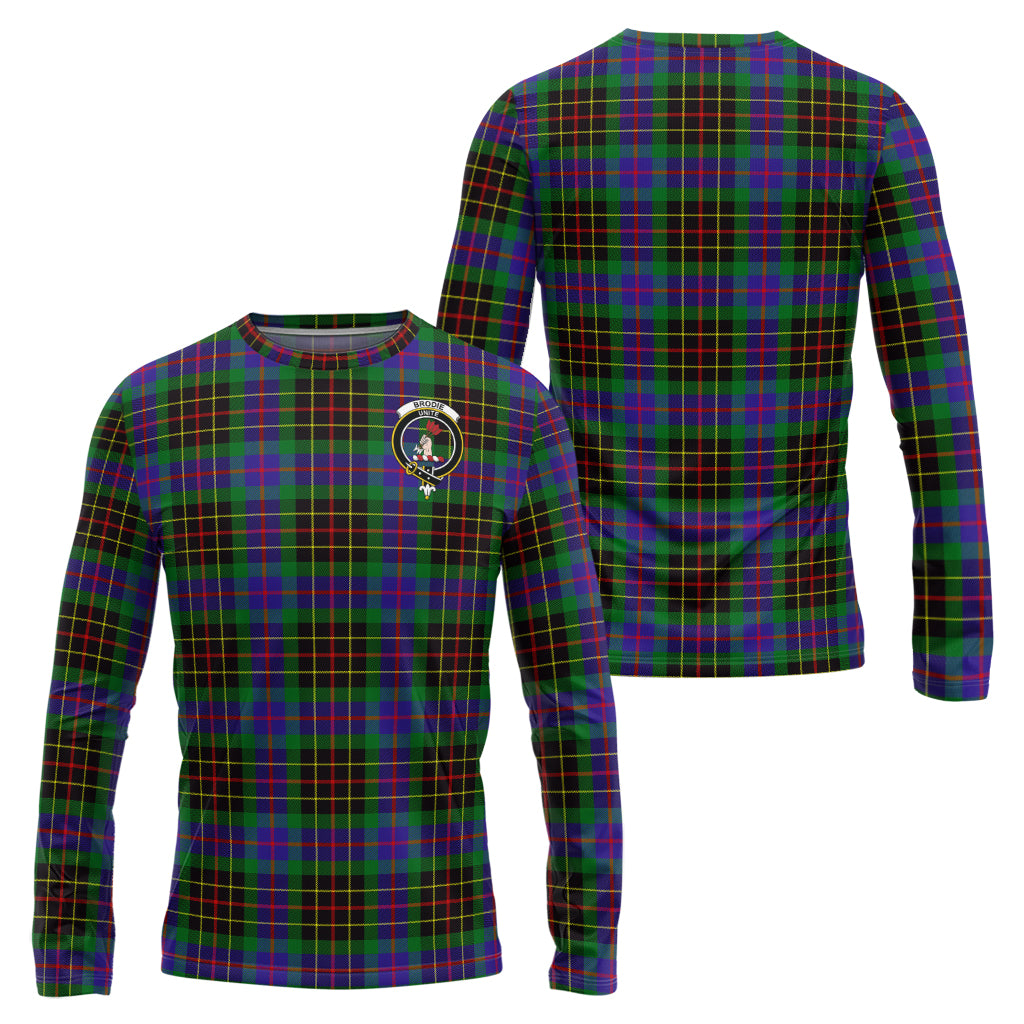 Brodie Hunting Modern Tartan Long Sleeve T-Shirt with Family Crest Unisex - Tartanvibesclothing