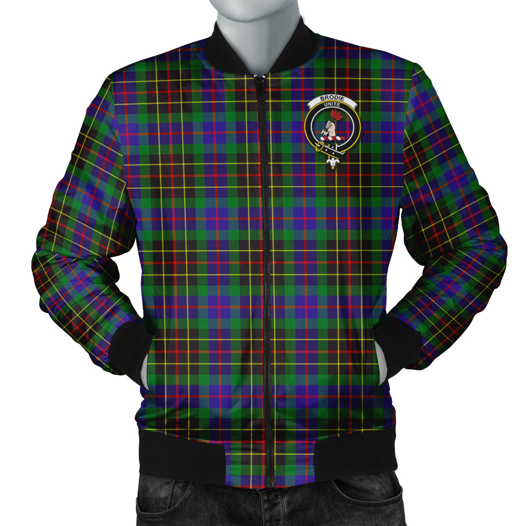 Brodie Hunting Modern Tartan Bomber Jacket with Family Crest Unisex - Tartanvibesclothing