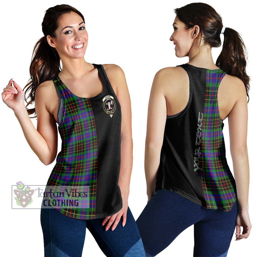 Brodie Hunting Modern Tartan Women's Racerback Tanks with Family Crest and Half Of Me Style 4XL - Tartanvibesclothing Shop