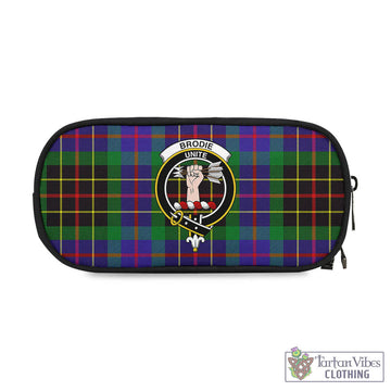 Brodie Hunting Modern Tartan Pen and Pencil Case with Family Crest