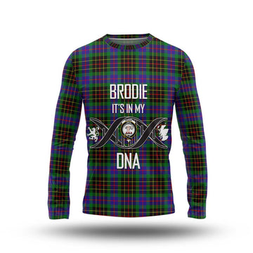 Brodie Hunting Modern Tartan Long Sleeve T-Shirt with Family Crest DNA In Me Style