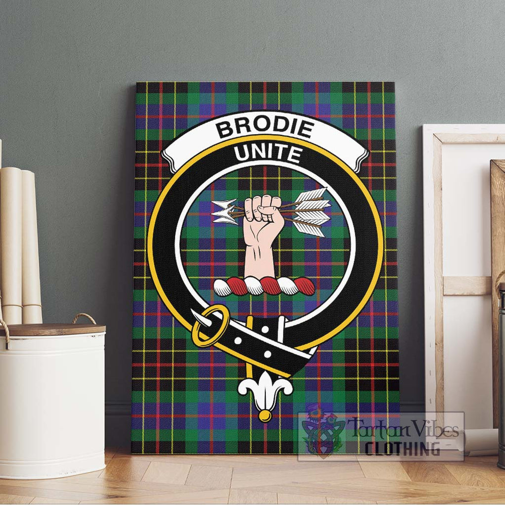 Brodie Hunting Modern Tartan Canvas Print Wall Art with Family Crest Without Frame - Tartan Vibes Clothing