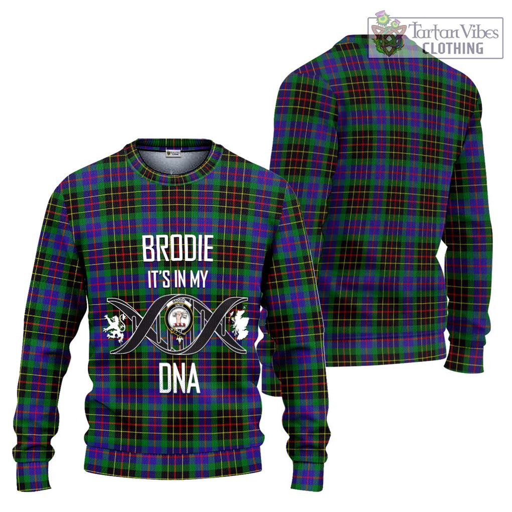 Brodie Hunting Modern Tartan Knitted Sweater with Family Crest DNA In Me Style Unisex - Tartanvibesclothing Shop