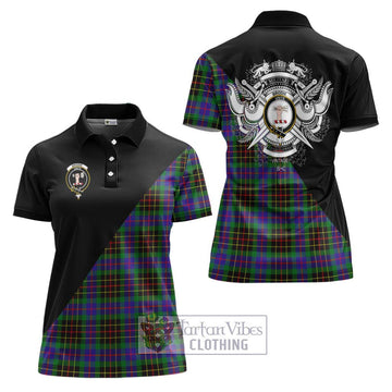 Brodie Hunting Modern Tartan Women's Polo Shirt with Family Crest and Military Logo Style