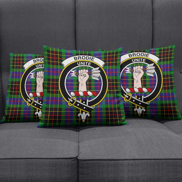 Brodie Hunting Modern Tartan Pillow Cover with Family Crest