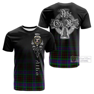 Brodie Hunting Modern Tartan Cotton T-shirt Featuring Alba Gu Brath Family Crest Celtic Inspired